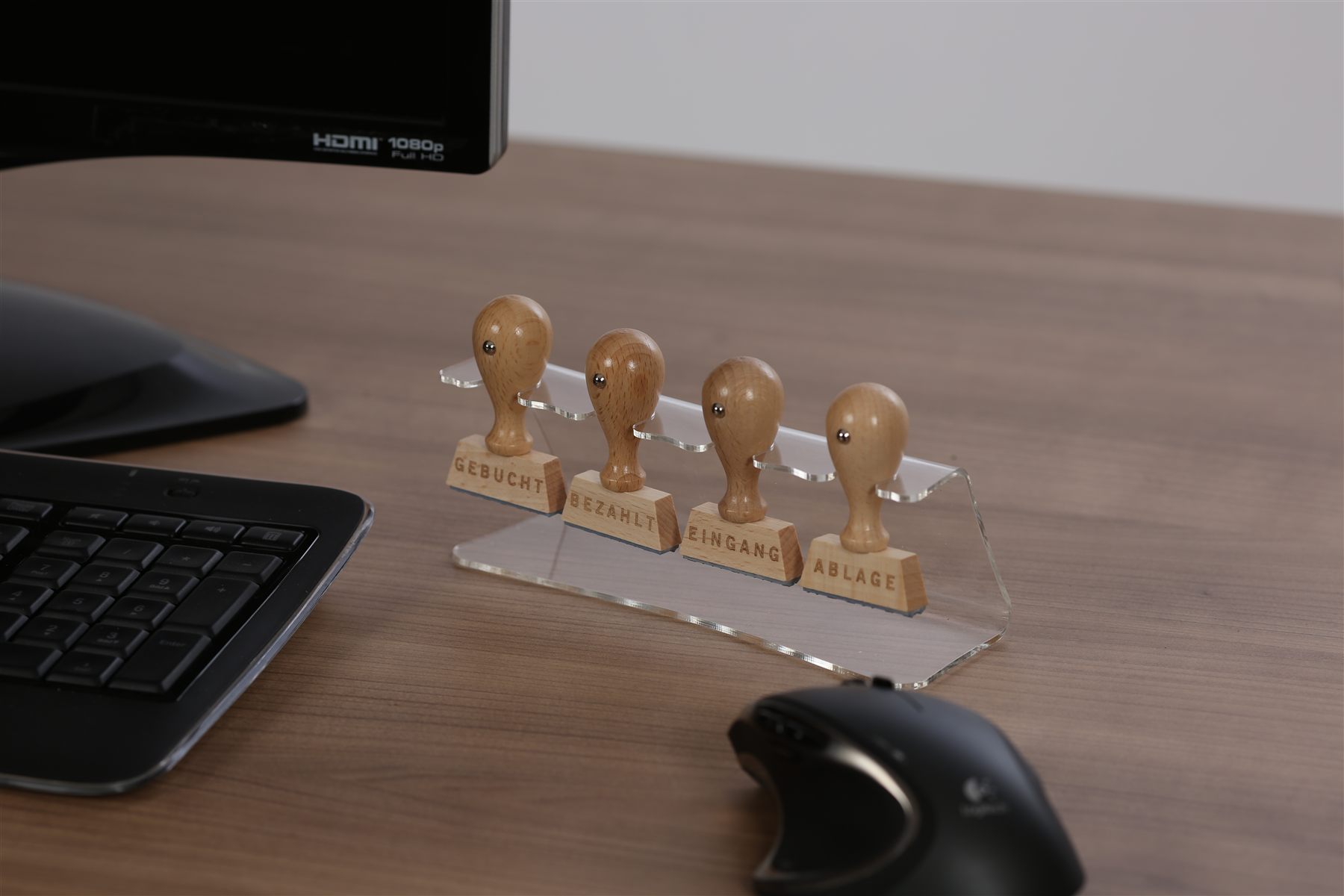 Holzstempel mit lasergraviertem Stempelgummi